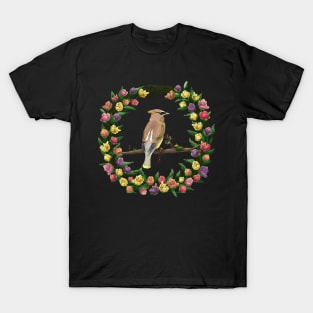 The Early Bird on Colorful Flowers T-Shirt